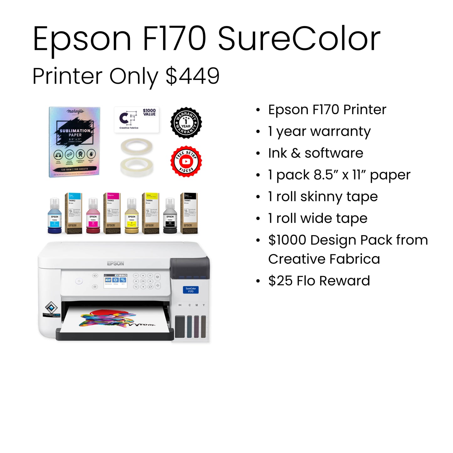 Epson® F170 Printer & Cookbook