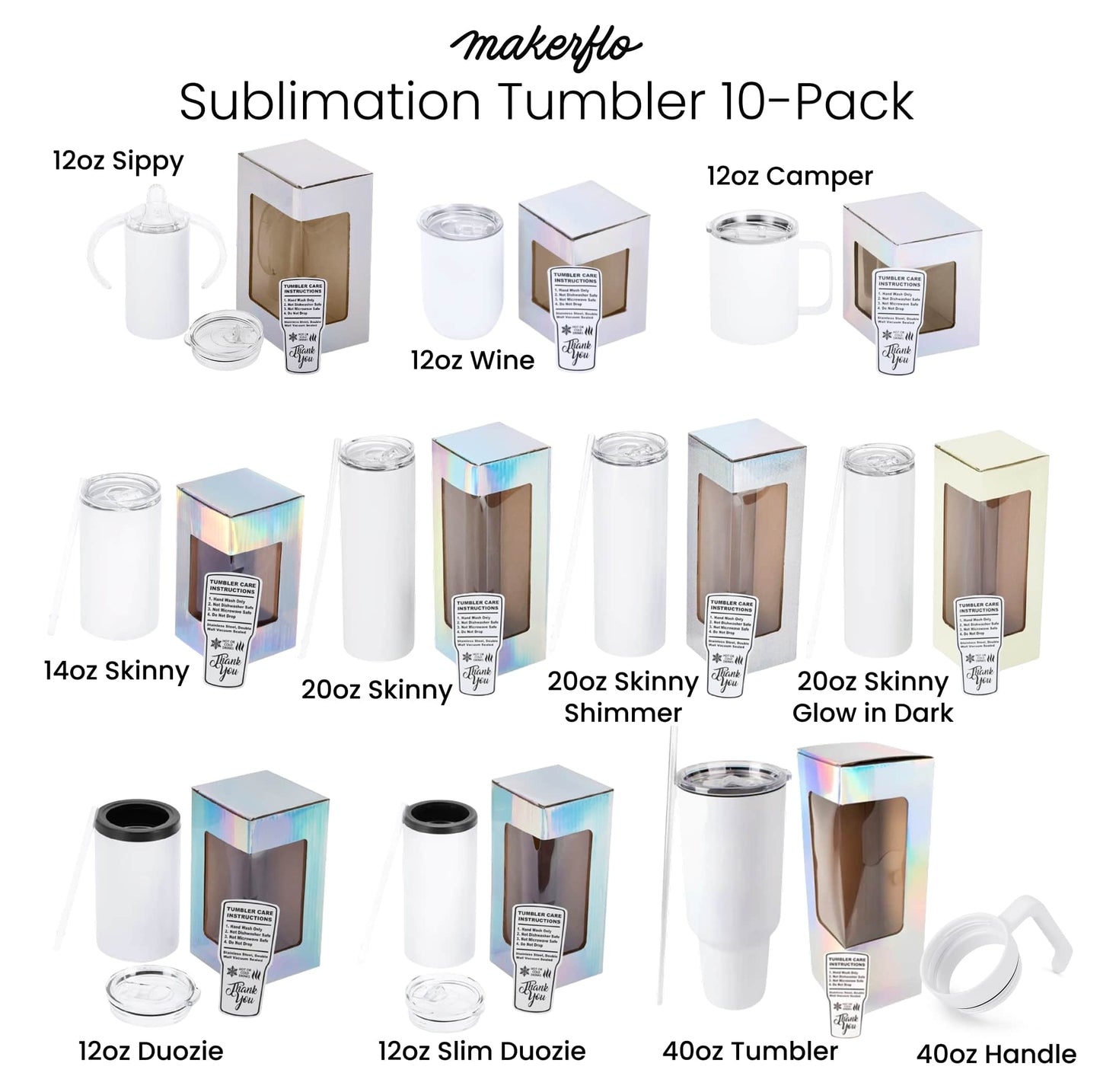 Sublimation Tumbler 10 Pack