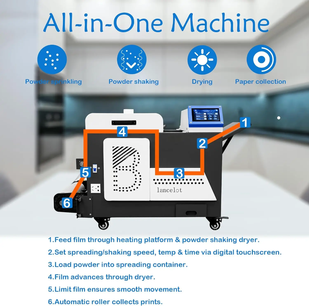 Lancelot M1630 Pro A3+ DTF Printer Bundle with Auto Powder Shaker & FREE DTF Laptop